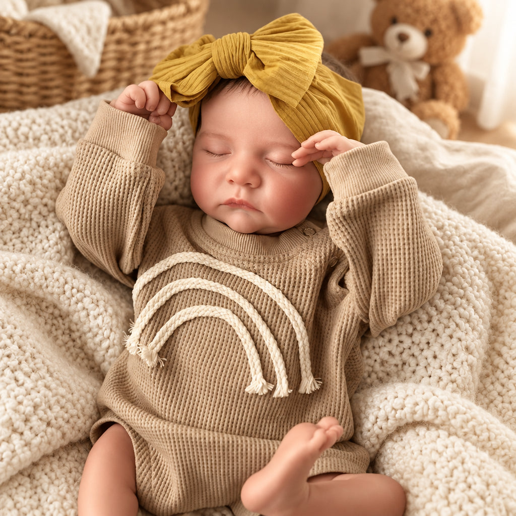 Lou, bébé reborn endormi 43 cm, avec ses accessoires
