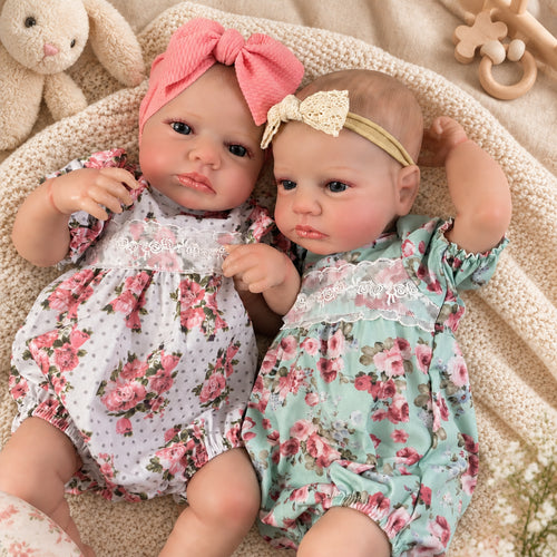 Alice et Rose, jumelles reborn éveillées 50 cm