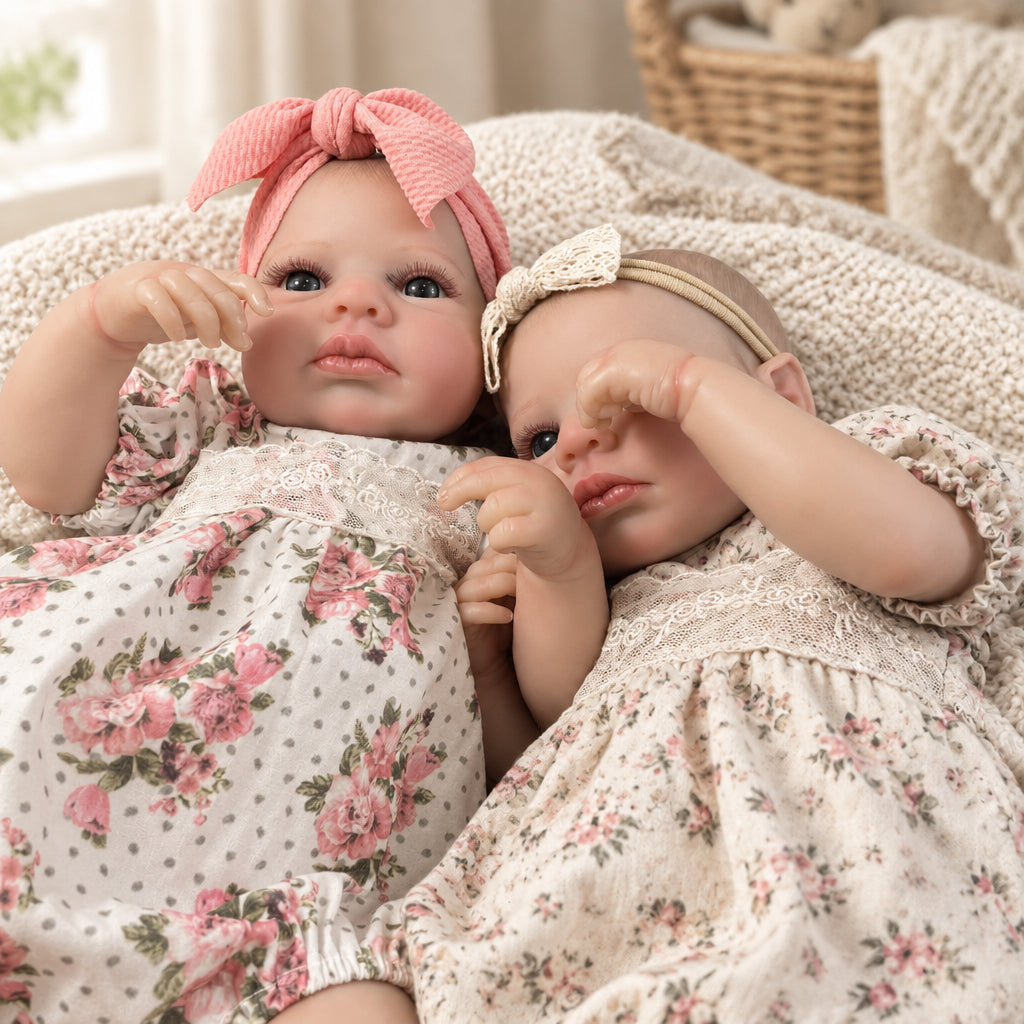 Alice, bébé reborn éveillée 50 cm, jumelle de Rose